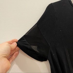 Brandy Melville Black Mesh Sleeve Tshirt Dress